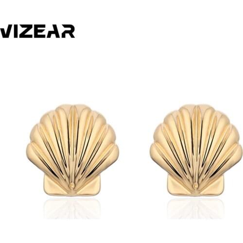 Classic Fashion Tiny Lovely Sea Shell Stud Earrings Women Gold Color Steel Needle Conch Earring Girl Qute Jewelry Dropshipping