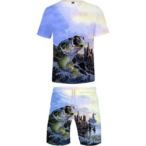 Big fish Printed 3D Women/Men Two Piece Set Fashion Summer T-shirt+Shorts Suit Hot Sale Harajuku Streetwear Tops Clothes