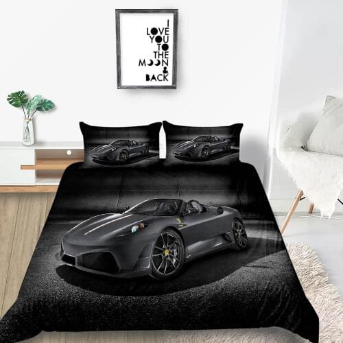 Sporty Car Bedding Set For Young Man Cool Comfortable Fashionable 3D Duvet Cover Queen King Twin Full Single Double Bed Set