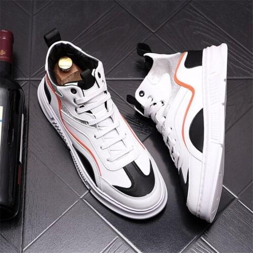 White New Men Casual Shoes Hip Hop Sneakers Young Man Platform Shoes Trainers Chaussure Homme