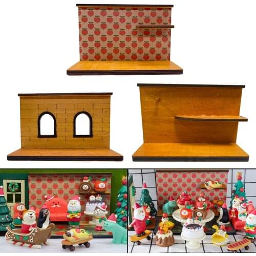 Dollhouse Wooden Window Wall Frame Background Board Miniature Scene Doll House Decoration Furnishings Furniture