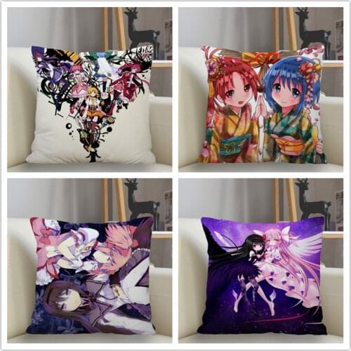 Musife Custom Madoka Kaname Pillowcase Home Decoration 45*45cm Zipper Square Pillowcase Throw Pillow Cover Drop Shipping