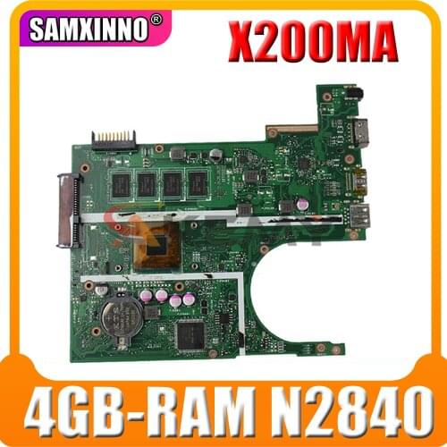 Akemy X200MA original mainboard for ASUS X200MA F200MA X200M with 4G-RAM N2840-CPU Laptop motherboard mainboard tested full 100