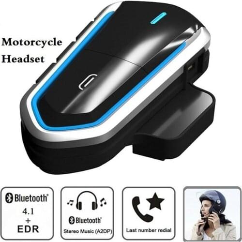 Motorcycle Helmet Bluetooth Headset Intercom Waterproof Handsfree 1km Intercomunicador Call Music FM Radio QTB35 Interphone