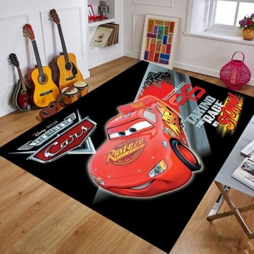 Cartoon McQueen Baby Play Mat 80x160CM Carpet Childrens Room Playmat Short Plush Non-slip Bedroom Mat Rugs for Boys Bedroom