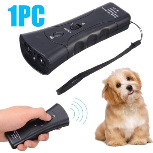 New Ultrasonic Pet Dog Anti Barking Trainer High Power LED Light Gentle Chaser Pet gentle Style Mayitr