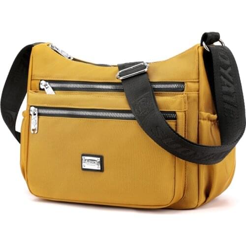 Solid Color Crossbody Bag for Girl Simplicity Ladies Wallet Retro Handbag Nylon Women Shoulder Bags Female Messenger Travel Bags