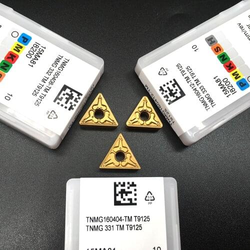 Original 10PCS TNMG160404 TNMG160408 TNMG160412 TM T9125 Lathe Cutter External Turning Tool Carbide Insert Machining Steel Parts