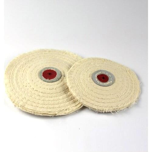 2PCS Cotton Cloth White Yellow Buffing Polishing Wheels for Jewelry Making 4/6/8 inch