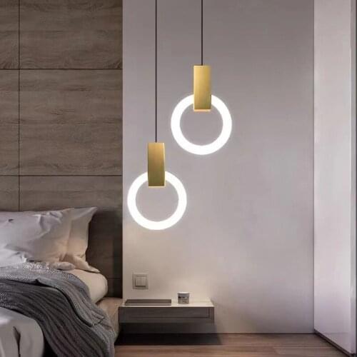 Postmodern stair light single head chandelier creative dining bar counter study bedroom bedside dining room small chandelier