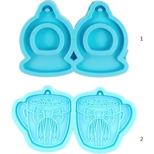R58E Nipple/Water Cup Shape Earrings Epoxy Resin Mold Keychain Pendant Silicone Mould DIY Crafts Jewelry Casting Tools