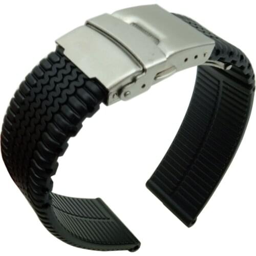 Silicone Rubber Watch Band 20mm 22mm 24mm rubber Strap Watchbands replacement for Samsung Gear Timex For seiko -2