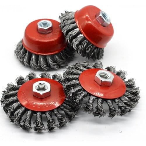 4pcs Twisting Knot Steel Wire Wheel Brushes Cup Brush For Angle Grinder Twisted Metals Wavy Cutter Tool Part