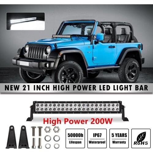 High Power 13'' 21'' 120w 200w led light bar 12V 24V Led Bar Combo Spot Flood Driving work Light for Trucks Tractor off road 4x4
