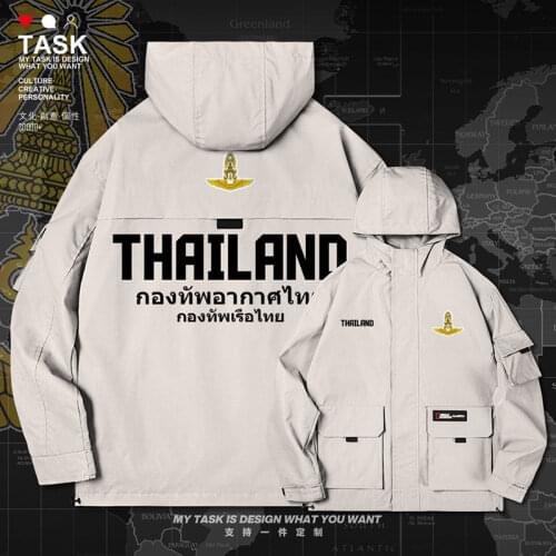 Thailand THA men jacket hooded air force logo army fan casual printed new trench coat men Military mens mens autumn clothes