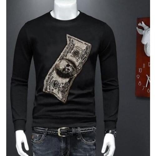 Hot sale Diamond stone hoody for Man Hot drill winter black Men Street wear man Sweatshirt