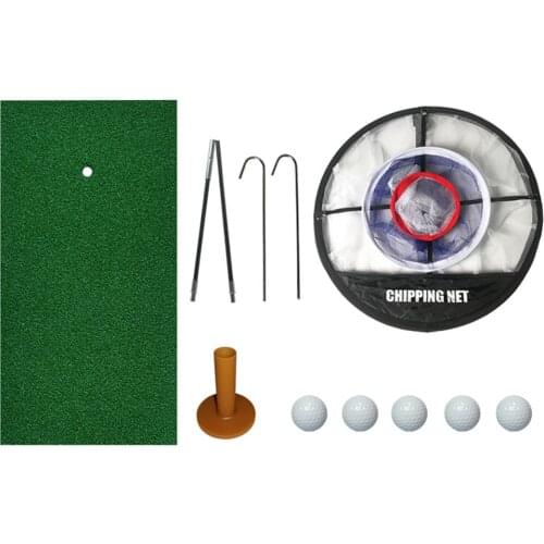 Golf Hitting Chipping Practice Net Indoor Outdoor Pitching Cage Mat Training Aid
