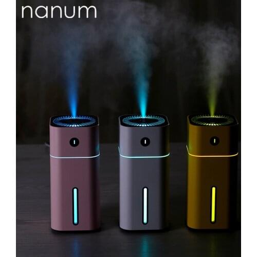 New Car Square D Humidifier Mini Ultrasonic Humidifiers Led Night Light USB Essential Oil Aroma Diffuser Air freshener