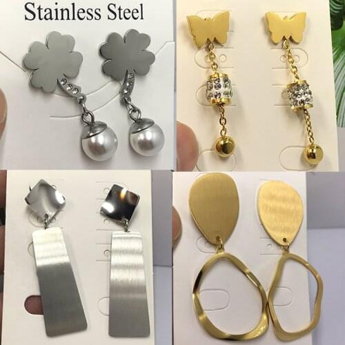 OUFEI Limited Edition Stainless Steel Jewelry Earrings Women New Simple Design Geometry Gold Silver Color Drop Earring jewelry