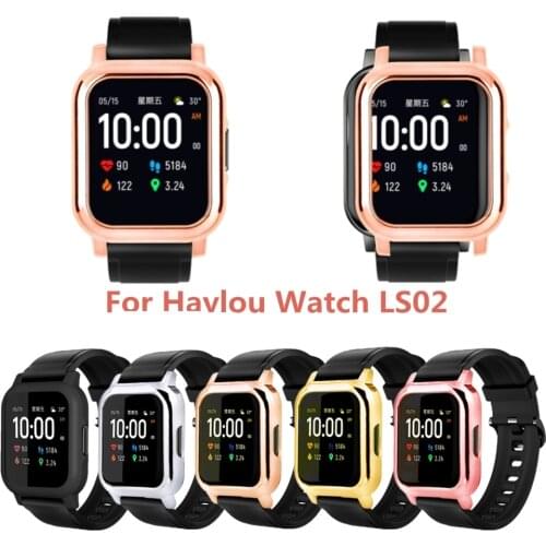 BEHUA PC Protective Case Cover For Xiaomi Haylou LS02 Smart Watch Replacement Plating Protective Shell Bumper LS02 Accessories