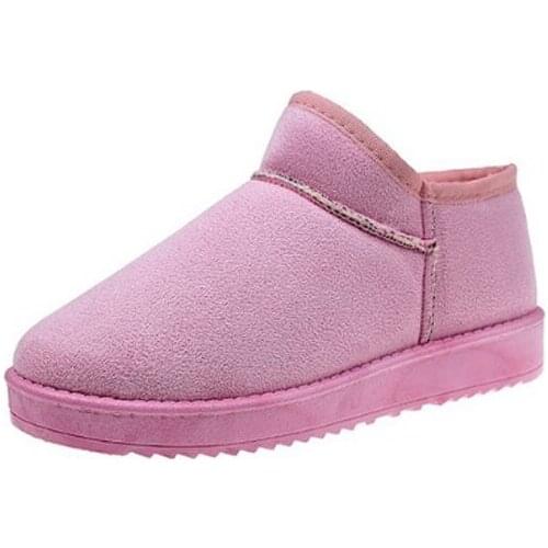 2019 Faux Suede Snow Boots low help Scrub add cotton Casual Shoes Woman Winter Warm Fur inside Women Ankle Boots