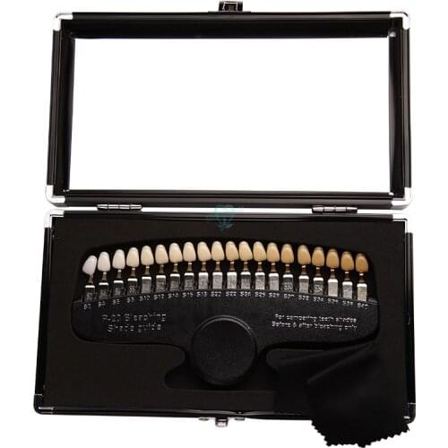 1Set Dental tooth 20 Colors Teeth Whitening 3DShade Guide Color Comparator Mirror Dental Plate Dentistry Bleaching Comparator