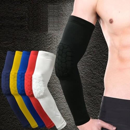Breathable Sports Elbow Protectors Crashproof Honeycomb Basketball Elbow Pads Support Guards Pads Arm Sleeve Warmers 1PC