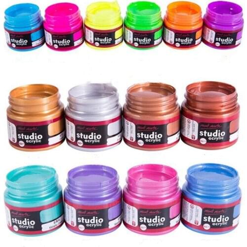 100ML acrylic pigment metal color fluorescent color Wall paintied hand painted diy clothes shoes Waterproof acrylic paint