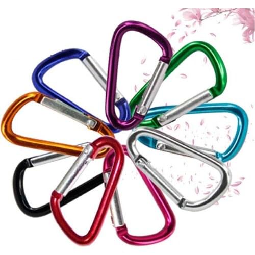 1000pcs Outdoor Sports Multi Colors Aluminium Alloy Safety Buckle Keychain Climbing Button Carabiner Camping Hiking Hook