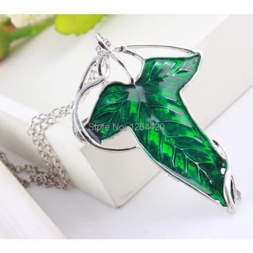 24pcs/lot The Lord of the Elven Leaf Necklace Pendant Necklace Wholesale