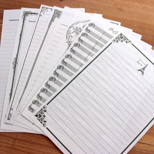 32pcs Multi Designs Letter Pad Paper Kawaii Craft Black White Letter Paper Classic Office School Home Promotion Letter Paper Pad