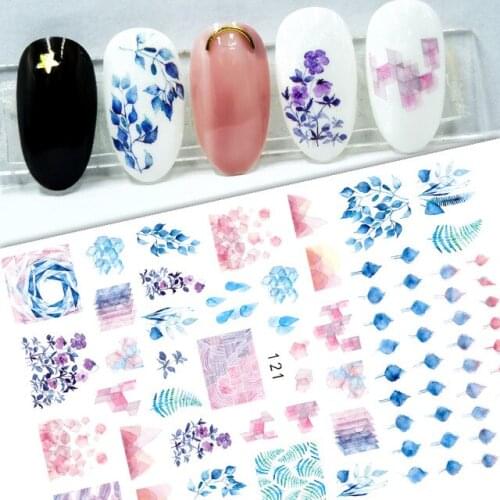 3D Nail Sticker Rainwater Flower Slider Nails Art Decoration Wraps Decals Cute Design Adhesive Manicure Tips Stickers Pegatina