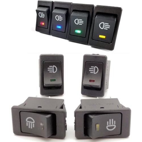 4 PCS,Car Fog Lights,Rocker Switch,Electrical Equipment With Lighting Power,ON-OFF,4 Pin,2 Position,35A Lndicator Light 12V DC