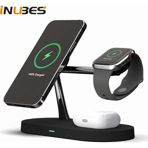 5 in 1 Magnetic Wireless Charger Stand 15W Fast Charging Station for iPhone 12 Pro Max Mini Airpods Pro Apple Watch 6 5 4 3 Lamp