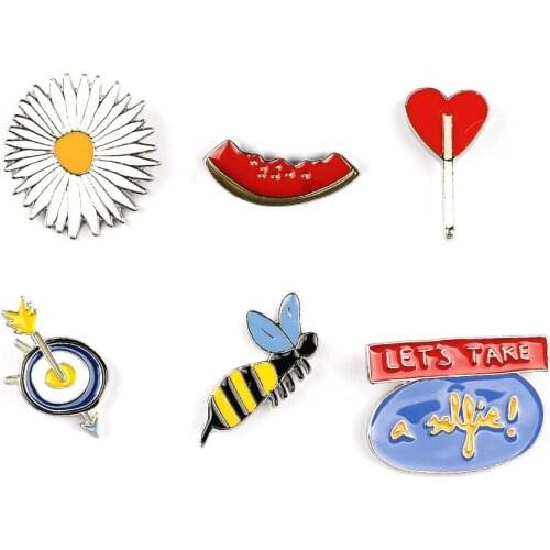 6pcs Sweet Girl Brooch Pins Fashion Jewelry Shoulder Decoration Scarf Clips Clothing Accessories for Women