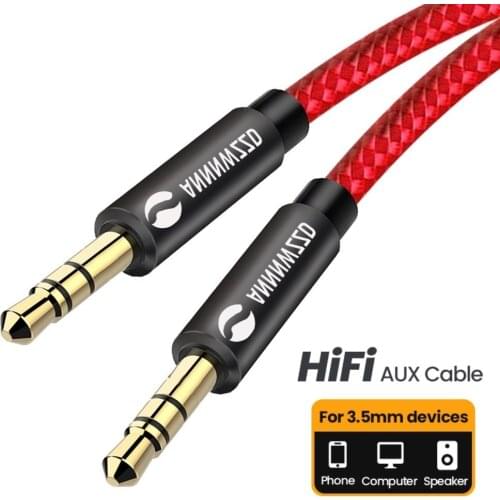 3.5mm Audio Cable Stereo Auxiliary AUX Cord Gold-Plated Male to Male Braid Cable for Car Home Stereo Headphone Speaker 3.5 Jack