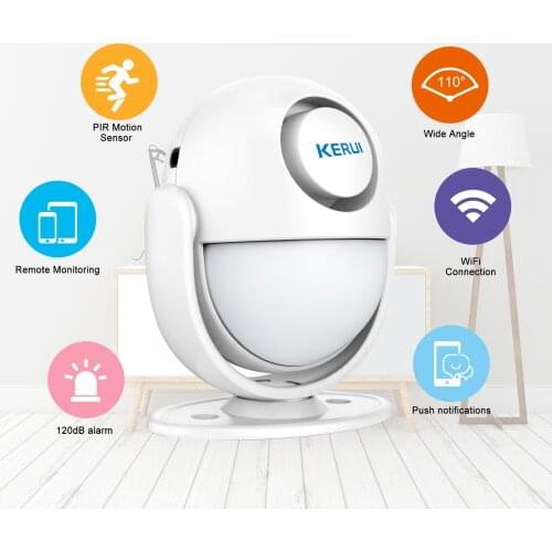 KERUI Tuya PIR Motion Sensor Wireless Passive Infrared Detector Security Burglar Alarm Sensor 120dB APP Control Security Kit