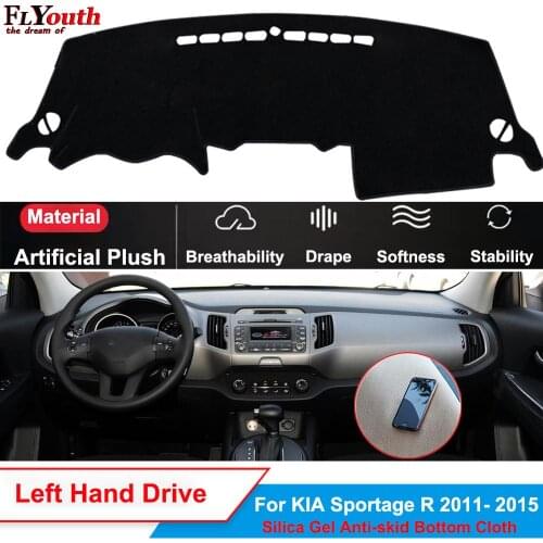 Car Dashboard Cover For KIA Sportage R 2011-2015 Dustproof Dash Artificial Plush Mat Dash Pad Carpet Anti-UV Non-slip 1Pc