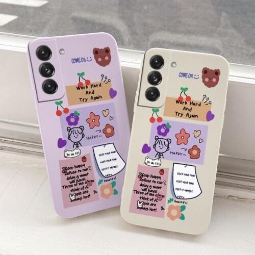 For Samsung Galaxy S21 S20 FE S10 Ultra Plus S10e Case Post-it Girl Phone Cover Note 20 ultra 10 9 Plus Pro Shockproof Soft Case