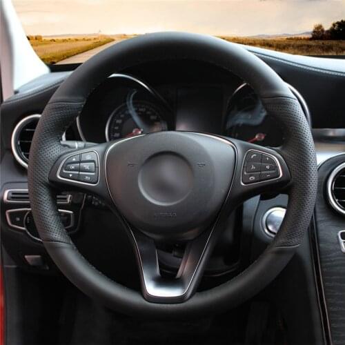 DIY Anti-Slip Wear-Resistant Steering Wheel Cover For Mercedes-Benz C180 C200 C300 B200 E200 E300 GLC300 Car Interior Decoration
