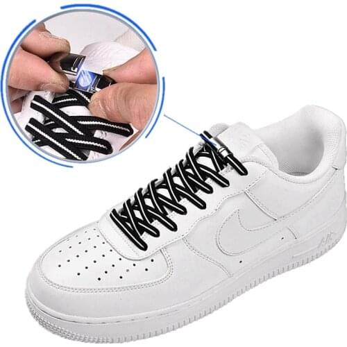 High Quality Elastic Shoelaces Magnetic Metal locking No Tie Shoelace Child Adult Safety Quick Leisure Sneakers Lazy laces