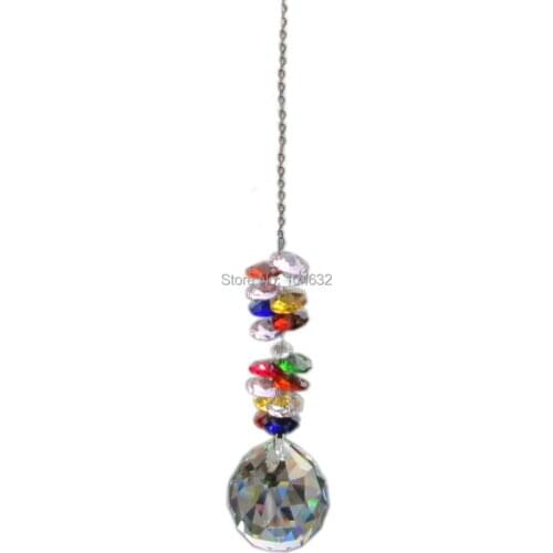 Feng shui 30mm crystal ball&14mm octagon beads healing crystals suncatcher wedding decoration,crystal chandelier parts 1873