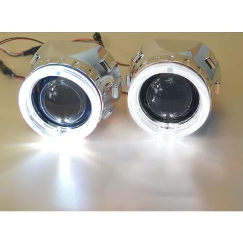 LHD 2.5 Inch Bixenon Projector Kit for H1 H4 H7 Car HID Xenon Headlight 2 Projector Lens + 2 mask shroud + 2 angel eyes