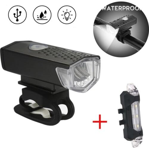 Night Cycling Headlight MTB Bicycle Bike Front Rear Lights Set Safety Warning Taillight Mountain Bike USB LED Bike Accessories