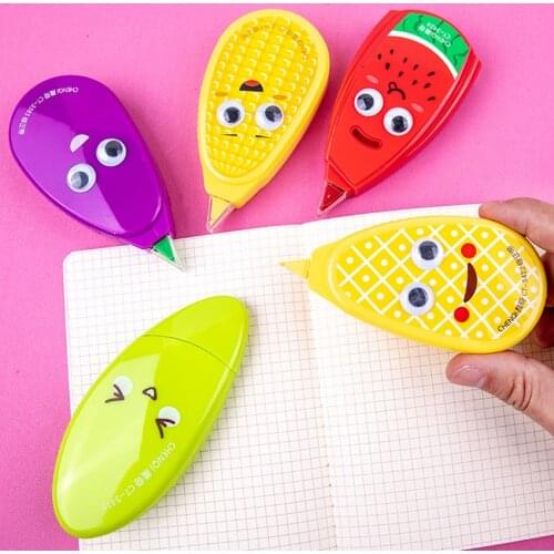 Cartoon Correction Tape Corrector Students Kawaii Animal Fruit Stationery Modified Altered Tape School Rewards Office Supplies