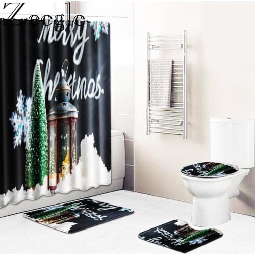 Carpet Bathroom Bath Mat Shower Curtain Set Christmas Bath Mat and Shower Curtain Set PVC Toilet Seat Covers Bathroom Floor Mat