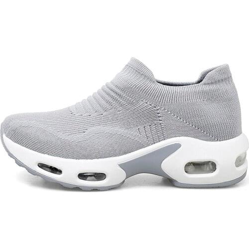 2021 New Womens Walking Shoes Slip On Sock Sneakers Cushion Platform Loafers Lady Casual Shoes Nurse Mesh Women Flats Shoes