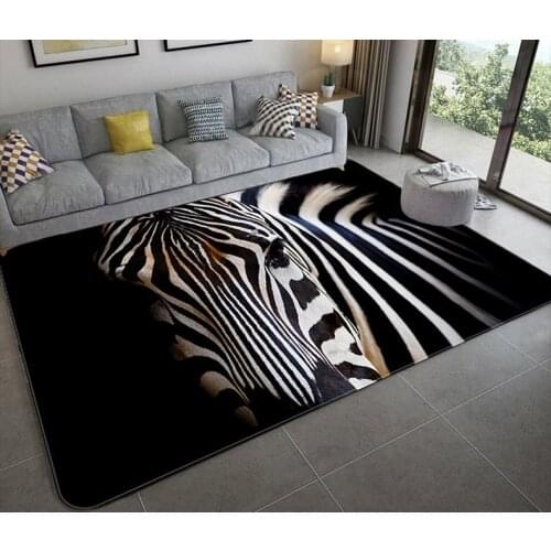 Animal zebra carpet Square Anti-Skid Area Floor Mat 3D Rug Non-slip Mat Dining Room Living Room Soft Bedroom Carpet style-03