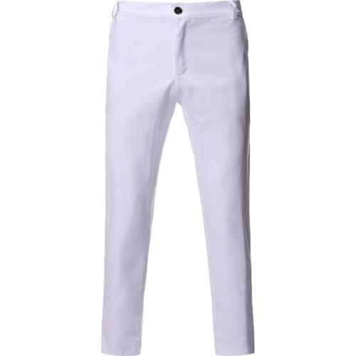 Whole 2019 Summer autumn Slim Cotton joker simple casual pants Mens Korean solid color thin trousers
