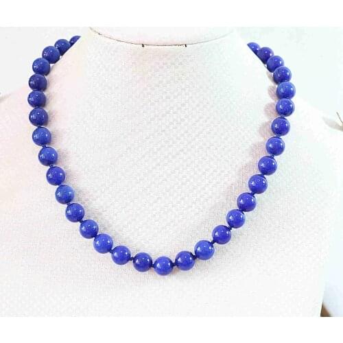 Fashion lapis lazuli stone 6mm round beads diy necklace 18"B667